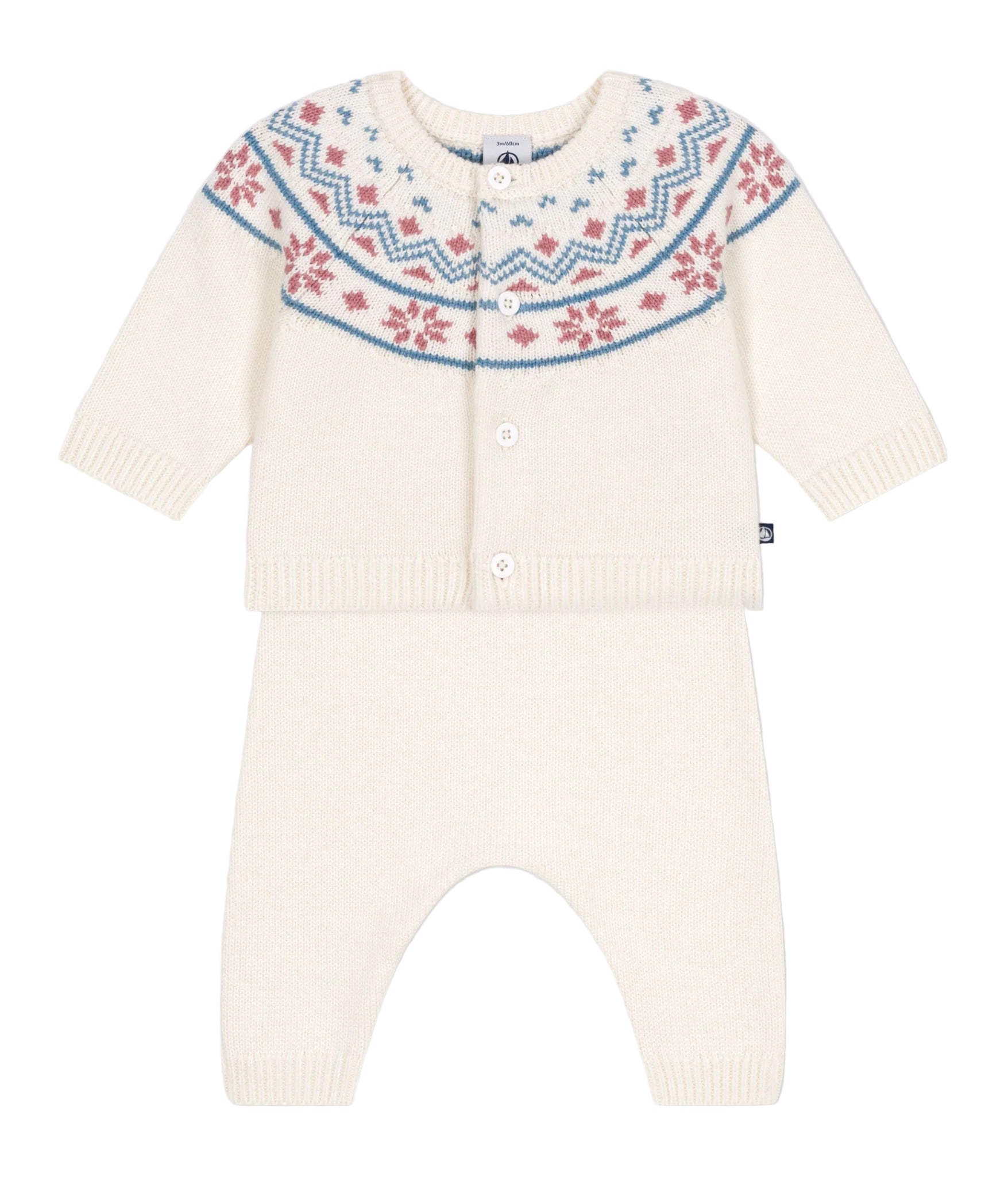 Petit Bateau infant girl fair isle sweater set