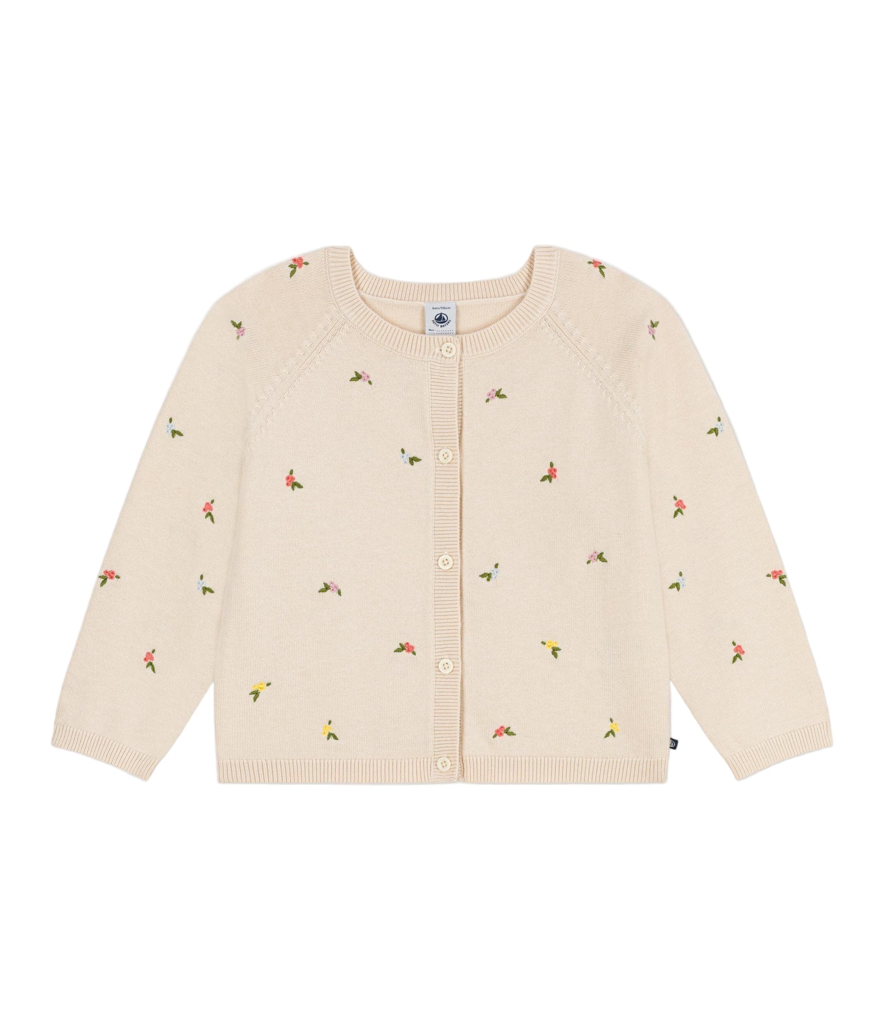 Petit Bateau girls tiny flowers cardigan