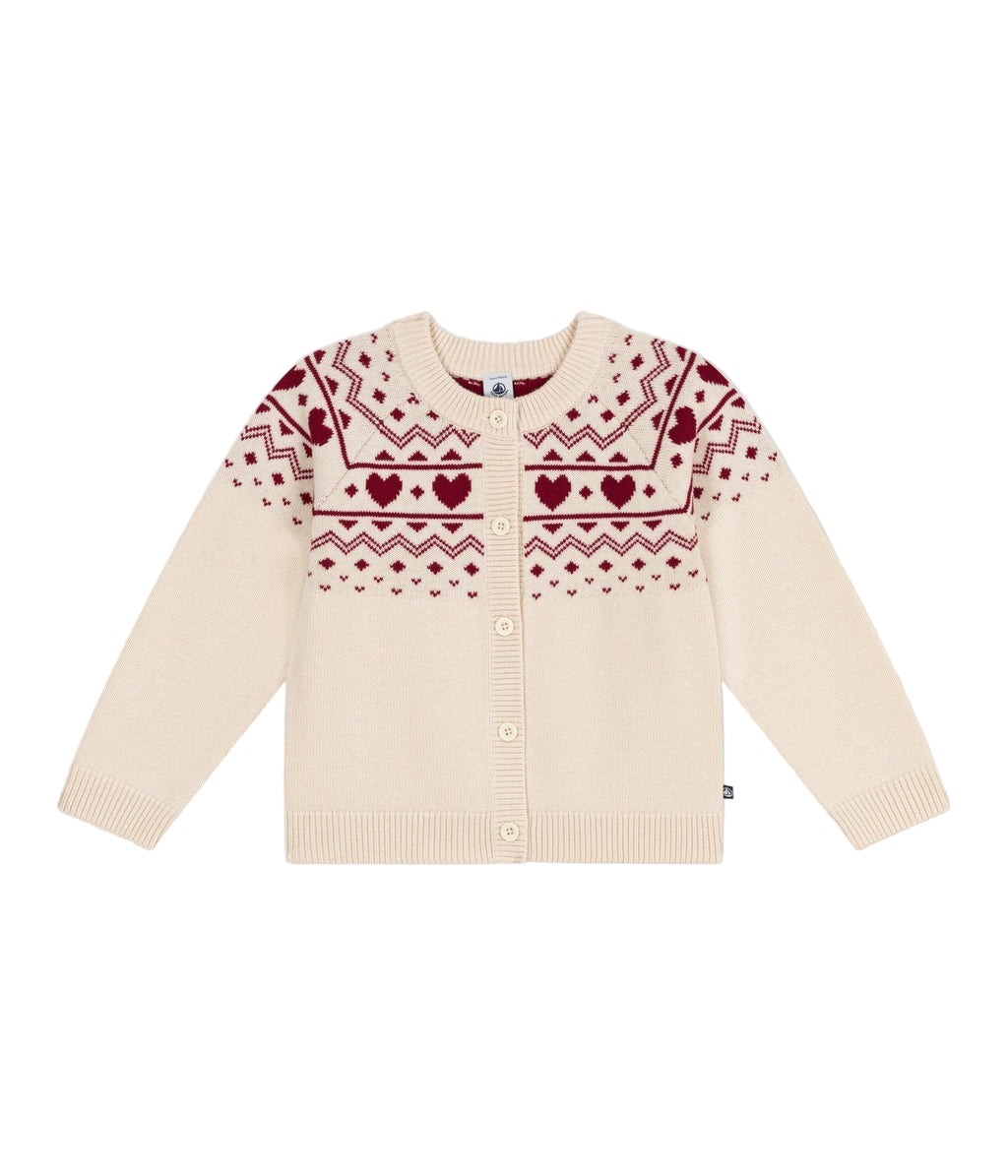 Petit Bateau girls jacquard cardigan