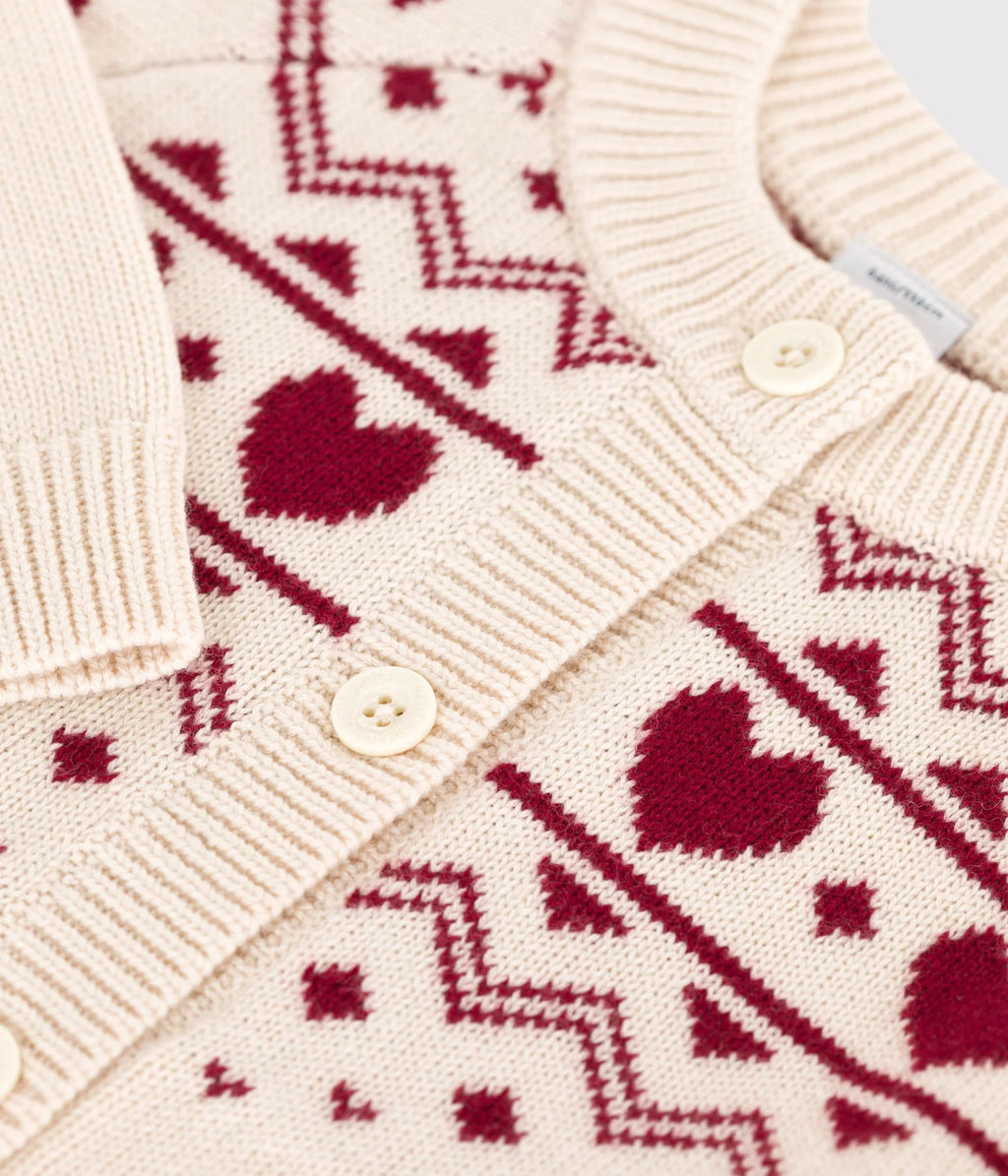 Petit Bateau girls jacquard cardigan