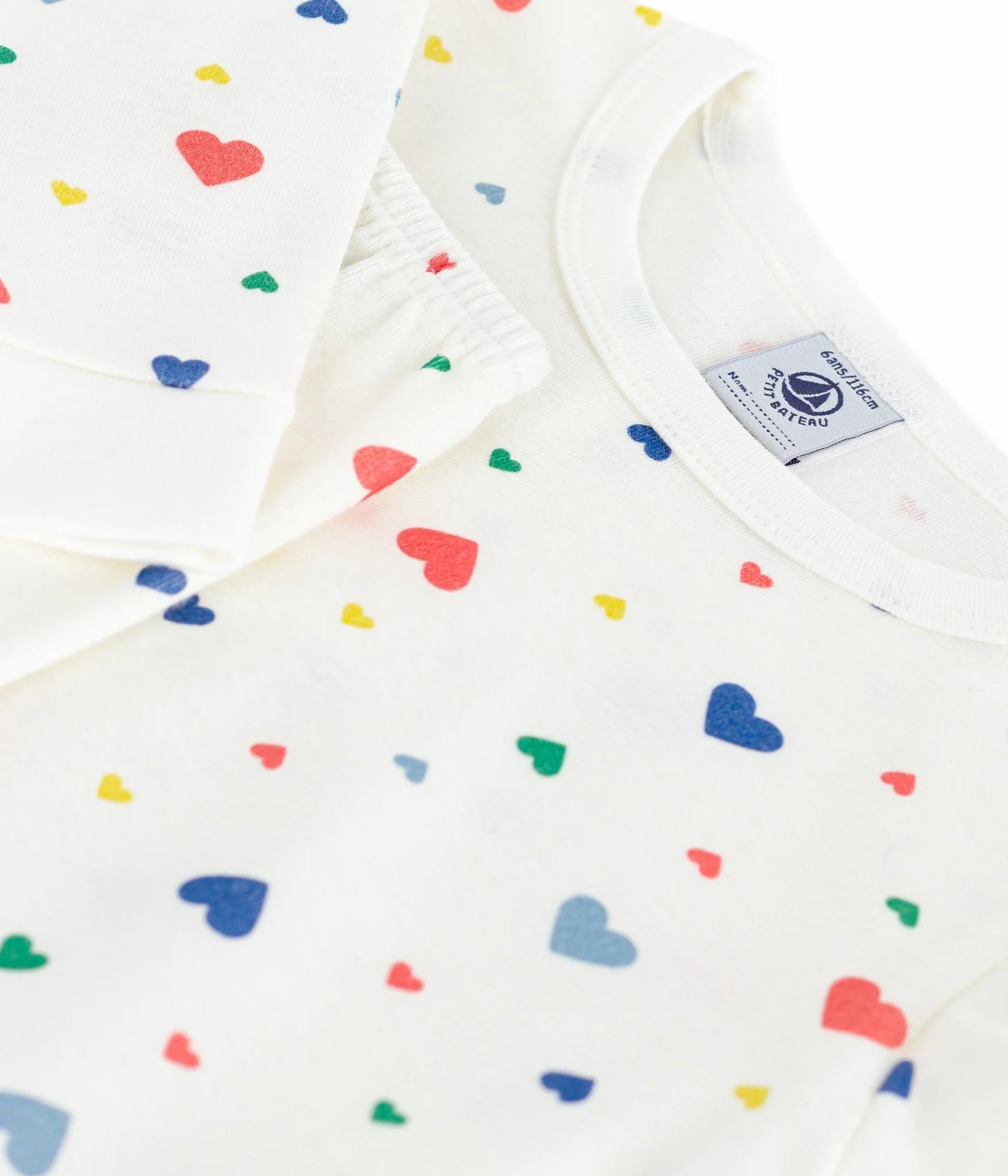 Petit Bateau girls heart print pajamas