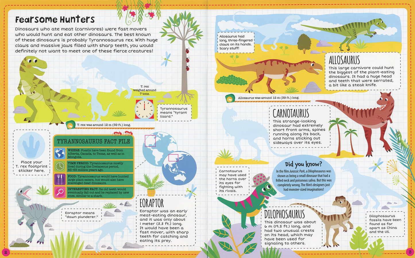Dinosaur sticker facts book