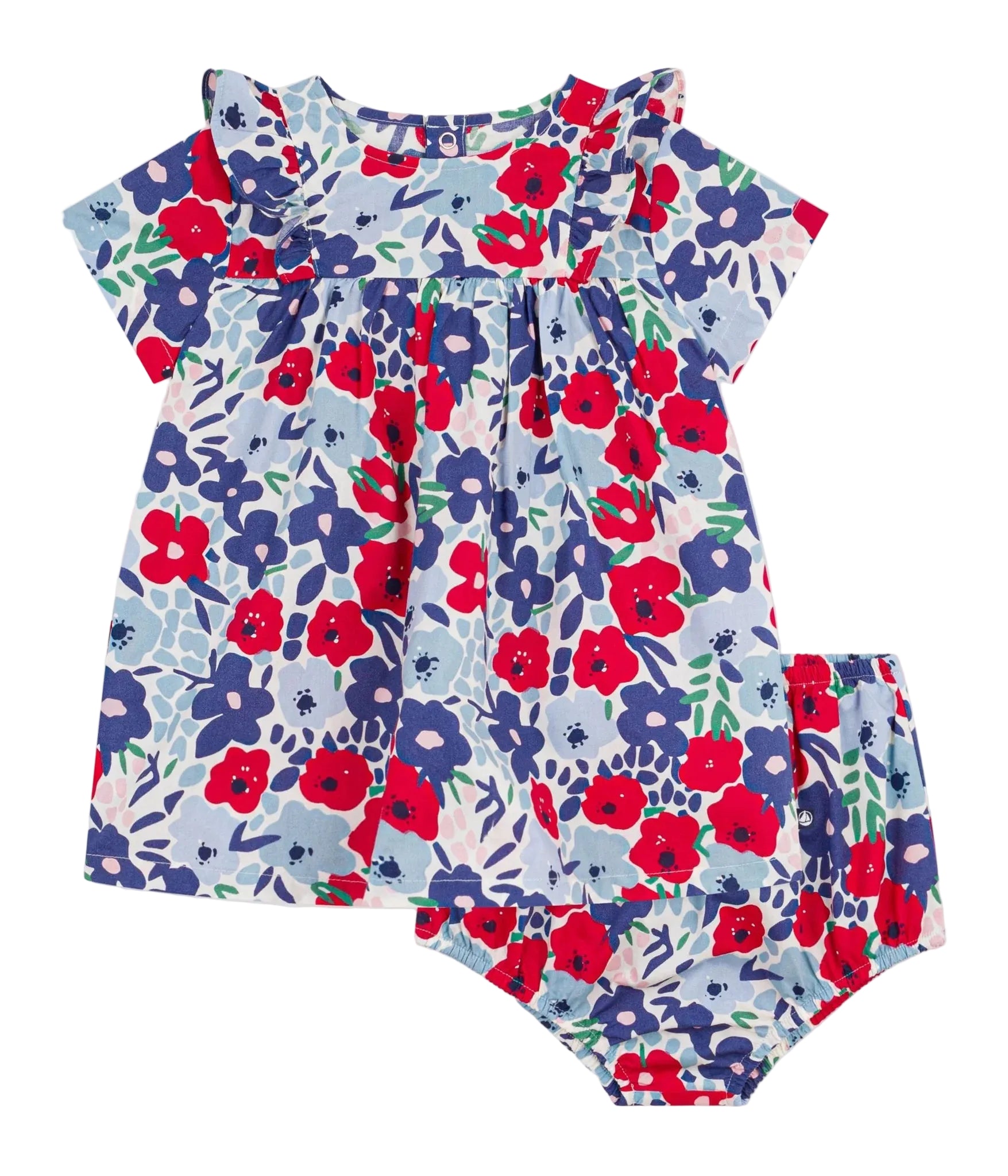 Petit Bateau infant girl floral dress with bloomers