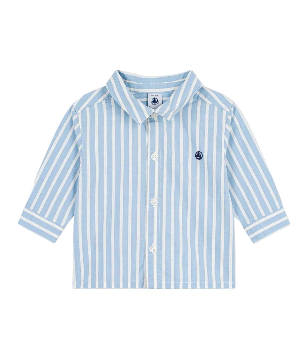 Petit Bateau infant boy stripe dress shirt
