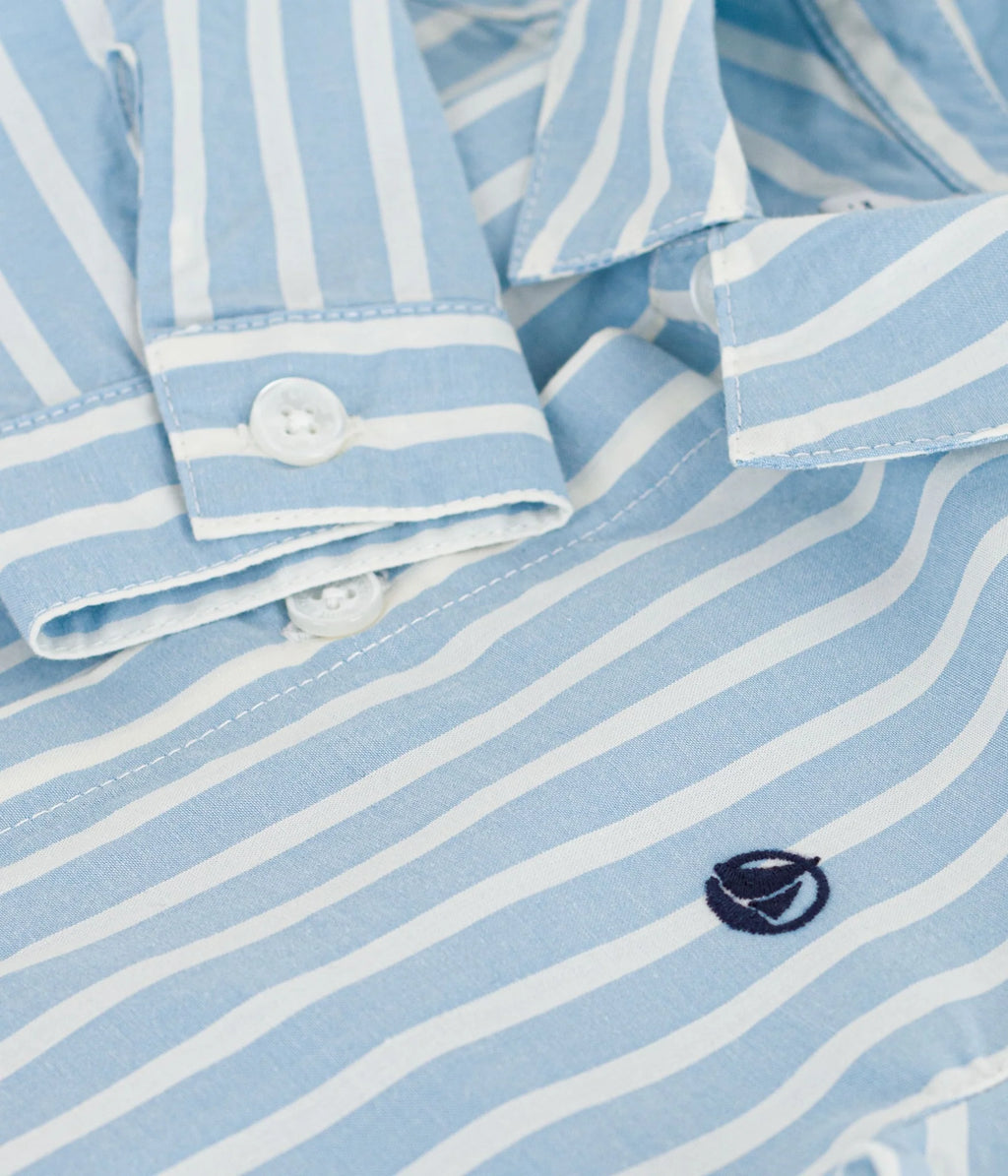 Petit Bateau infant boy stripe dress shirt