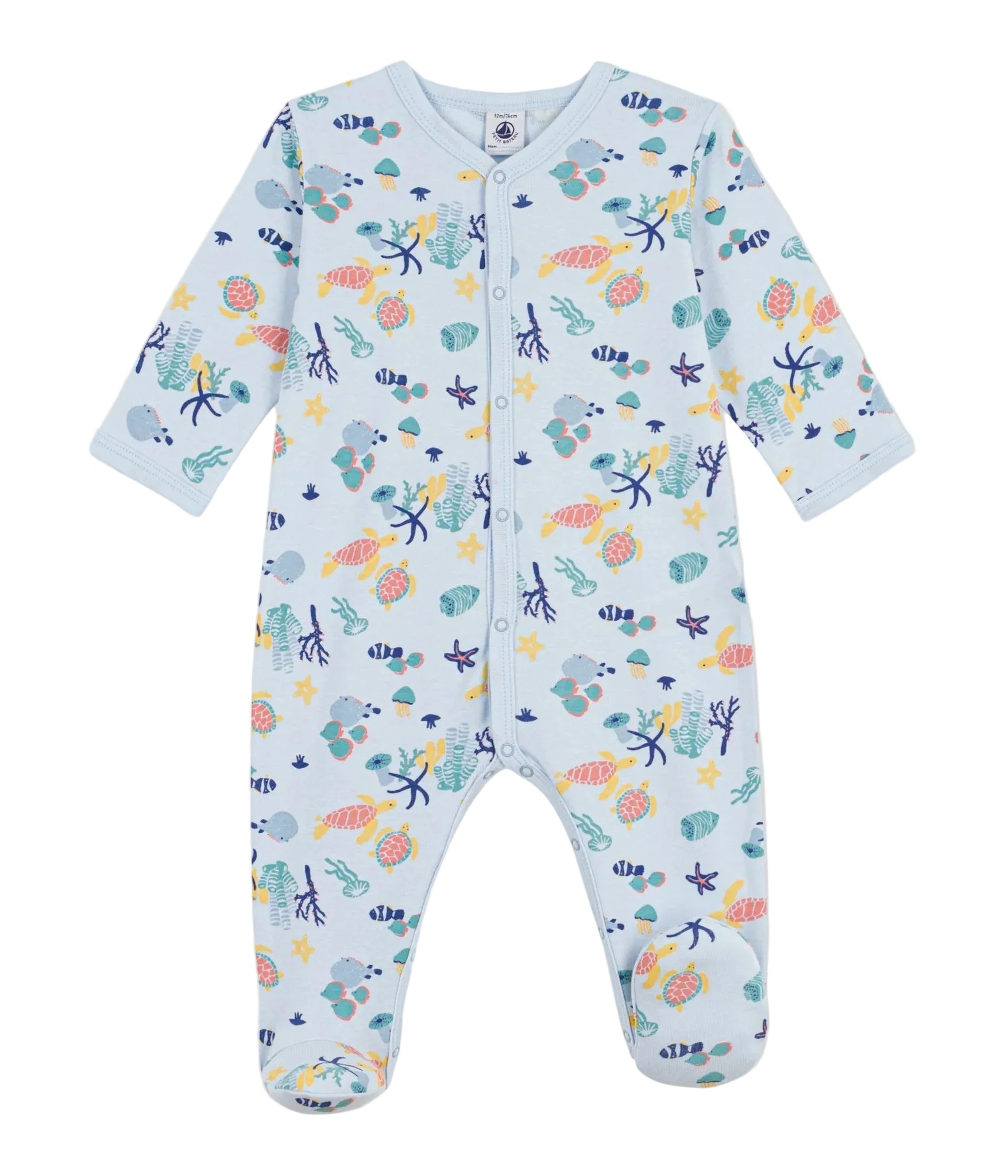 Petit Bateau infant sea world print footie
