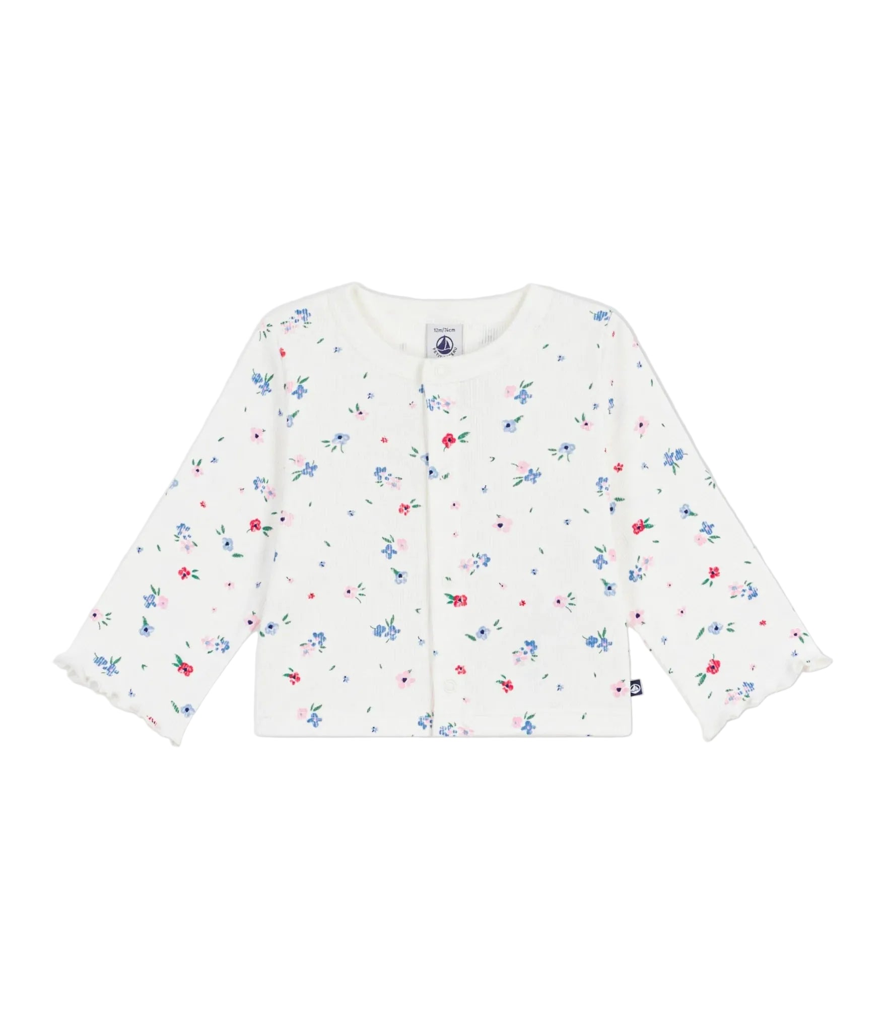 Petit Bateau infant girl floral print lightweight cardigan