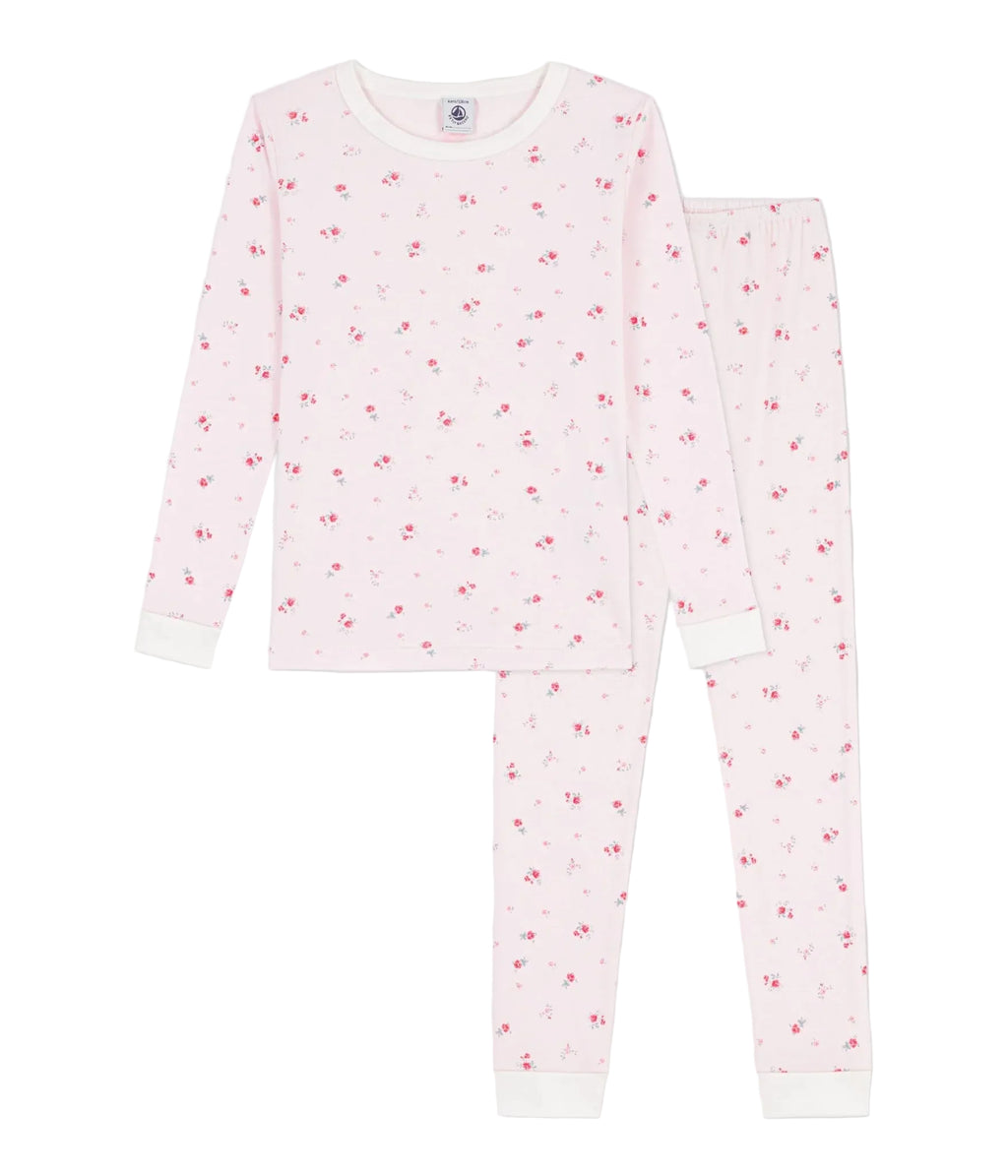 Petit Bateau girls floral print pajamas