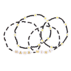 Daisy beaded mama + mini matching bracelets