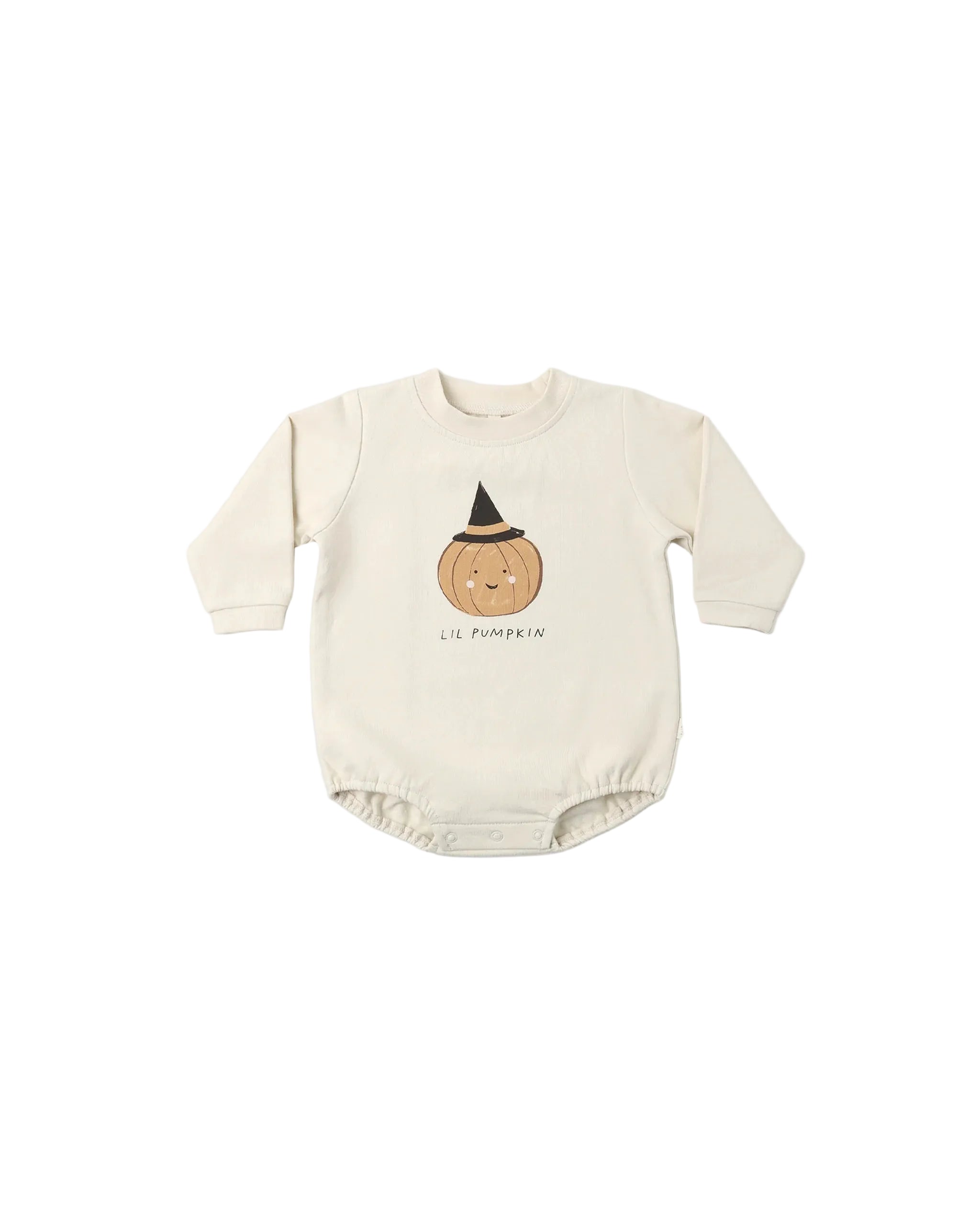 Quincy Mae infant lil pumpkin crewneck bubble romper