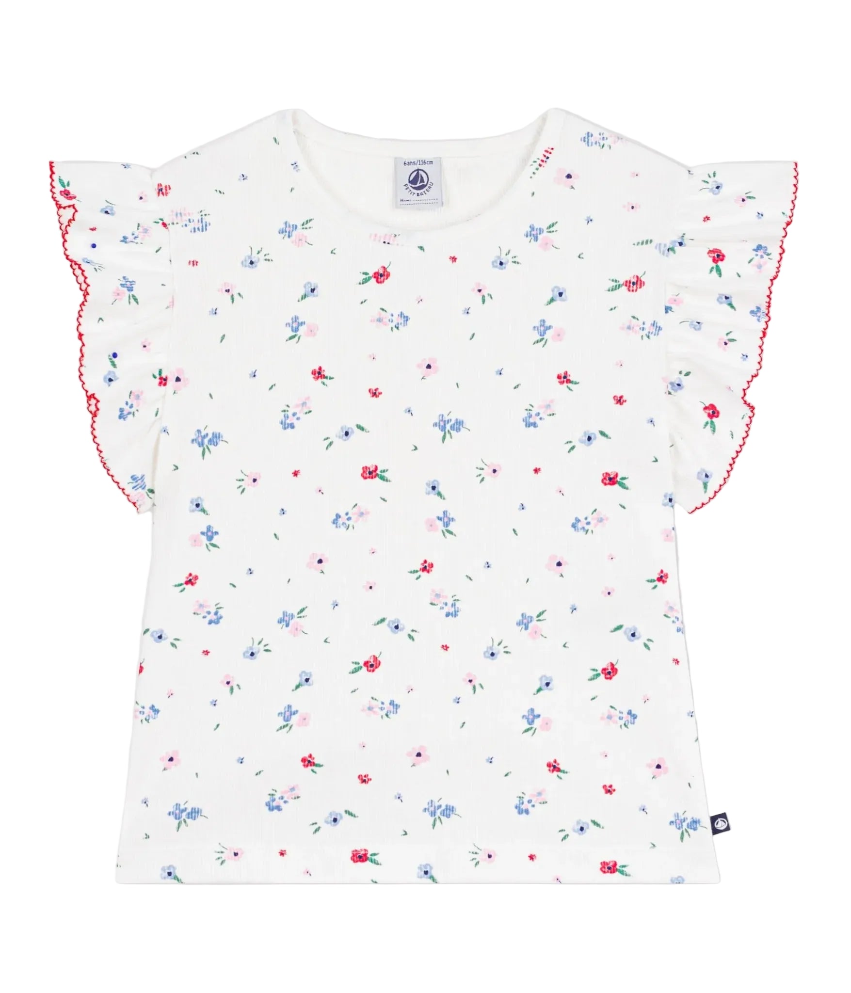 Petit Bateau girls floral print short sleeve top