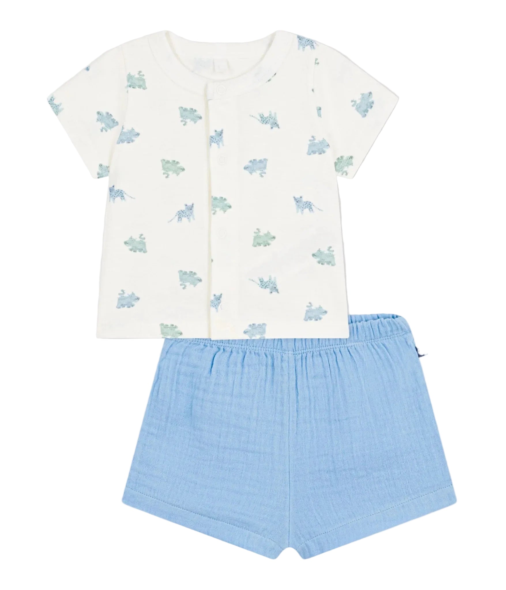 Petit Bateau infant animal print top & shorts set