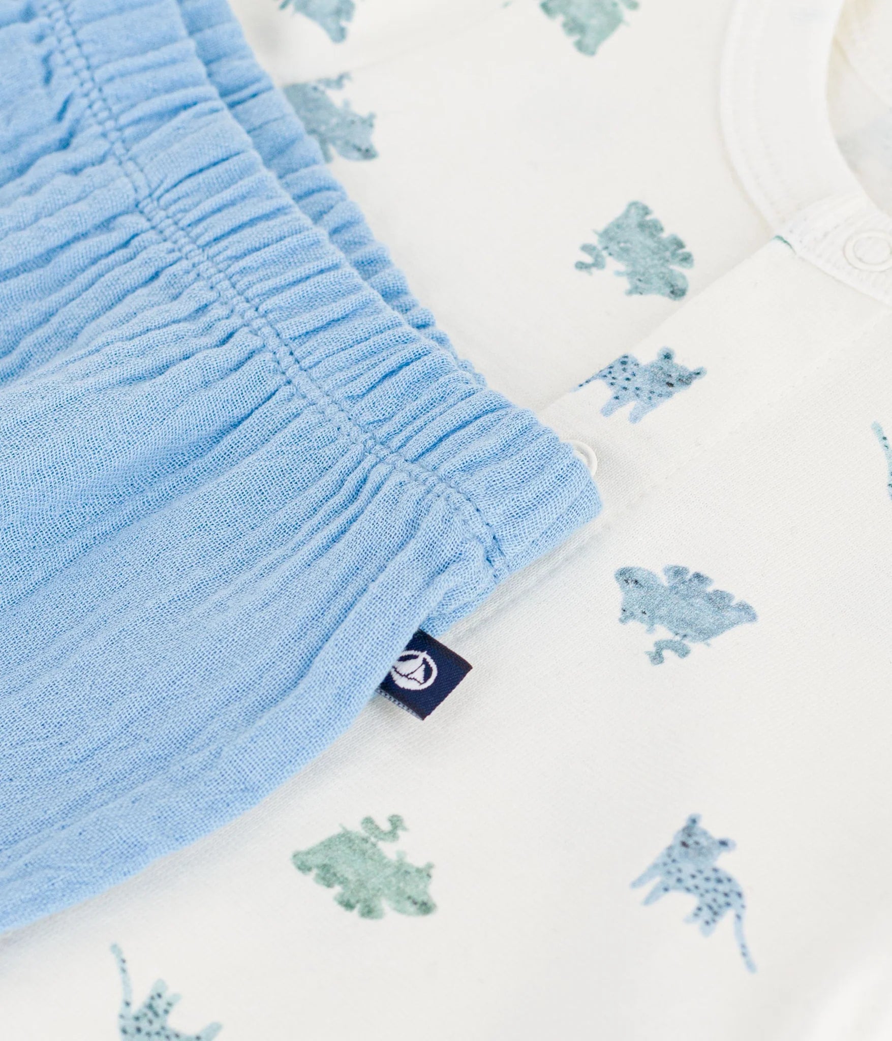 Petit Bateau infant animal print top & shorts set