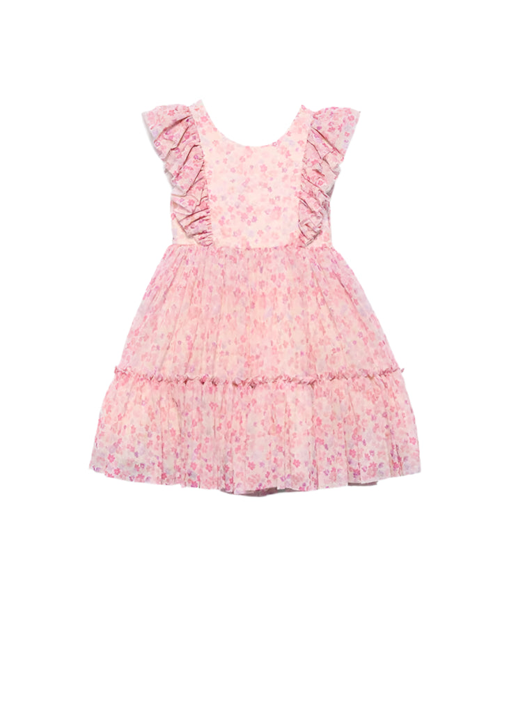 Abel & Lula girls printed tulle dress