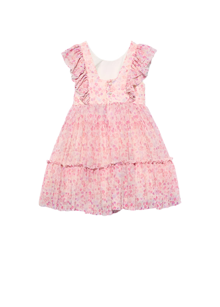 Abel & Lula girls printed tulle dress