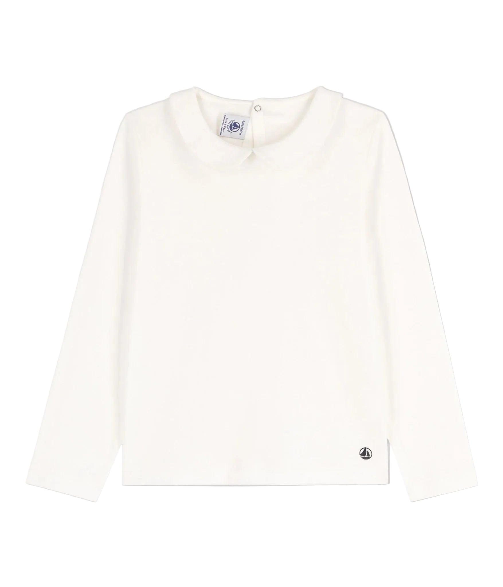 Petit Bateau girls peter pan collar long sleeve top