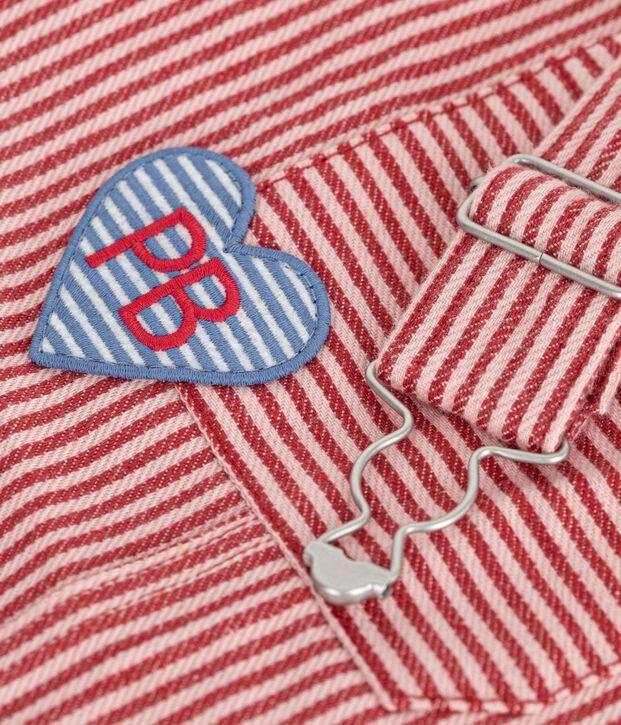 Petit Bateau girls stripe overall dress