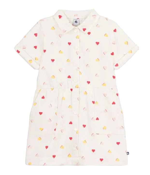 Petit Bateau girls heart print dress