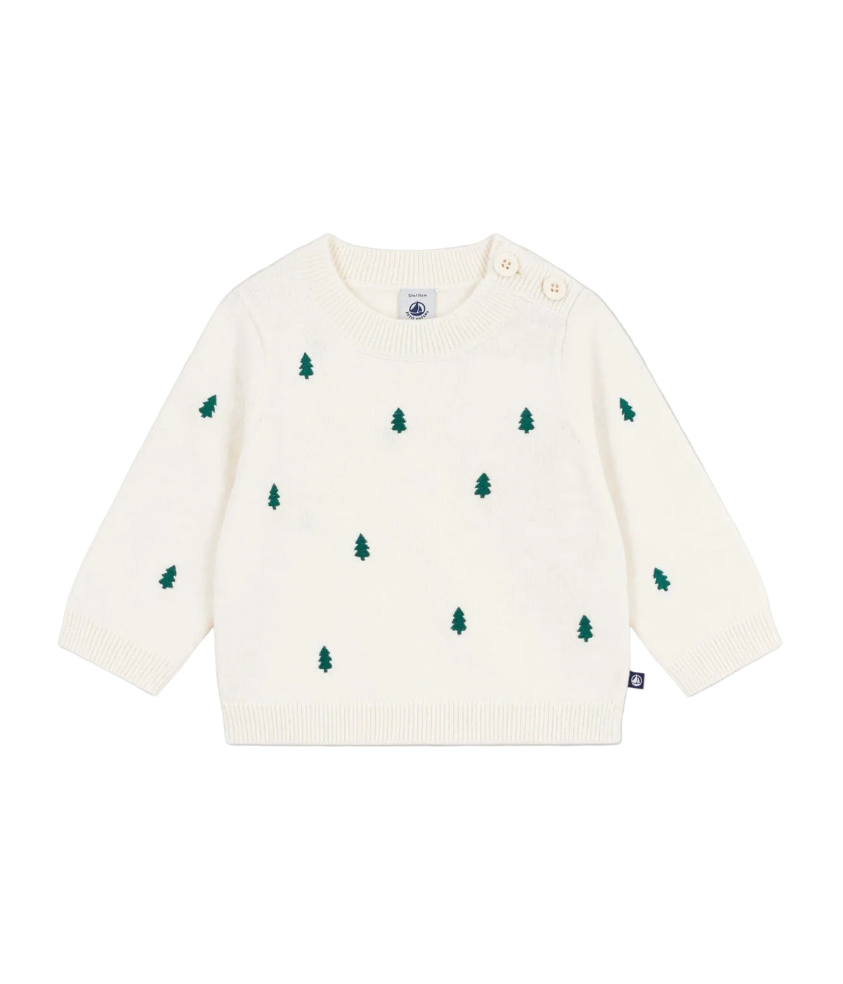Petit Bateau infant tree embroidered sweater