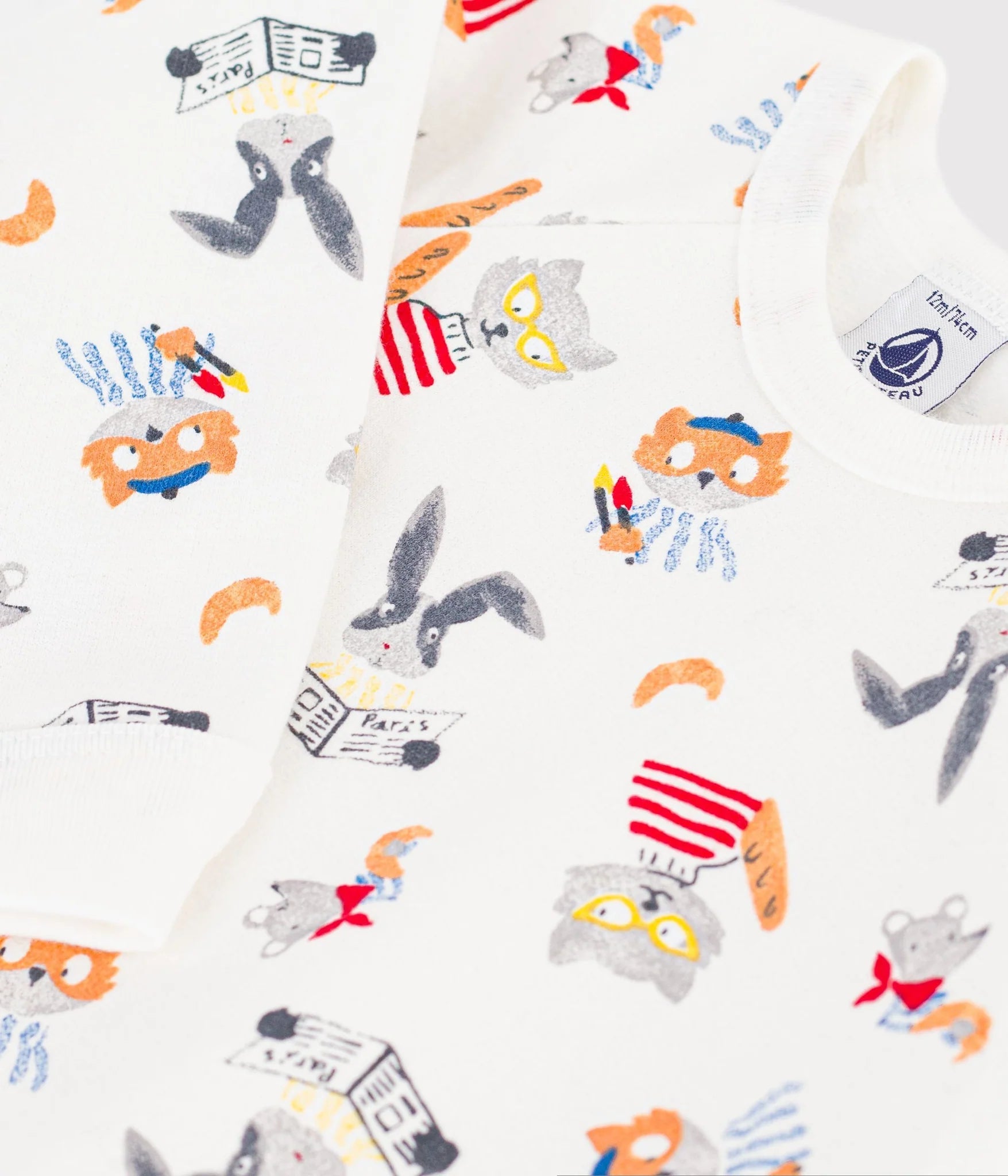 Petit Bateau infant parisian animal print footie
