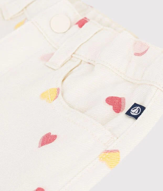 Petit Bateau girls heart print pants