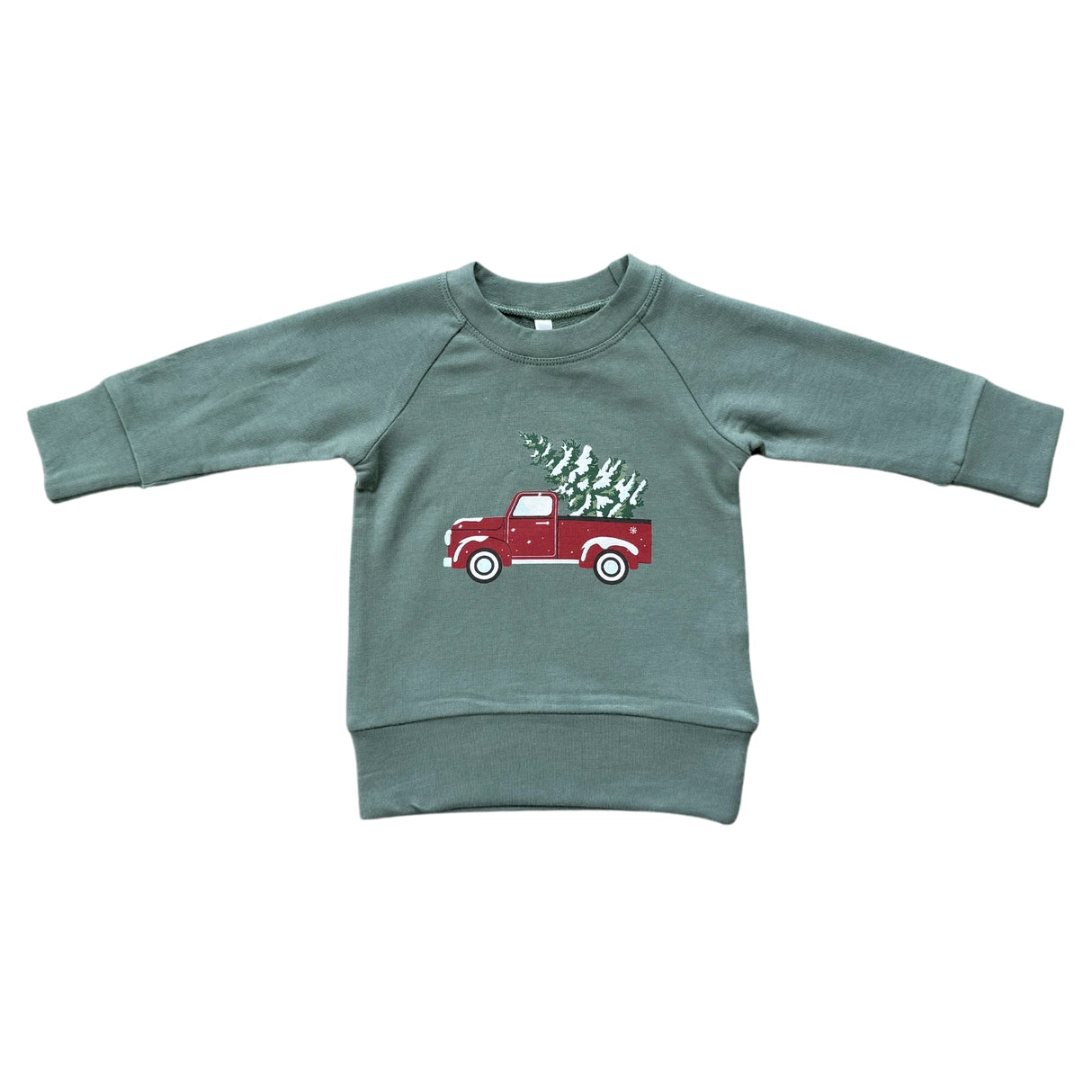 Babysprouts infant & boy holiday truck raglan sweatshirt