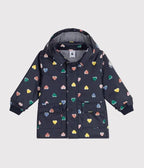 Petit Bateau infant & girls heart print rain coat