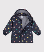 Petit Bateau infant & girls heart print rain coat