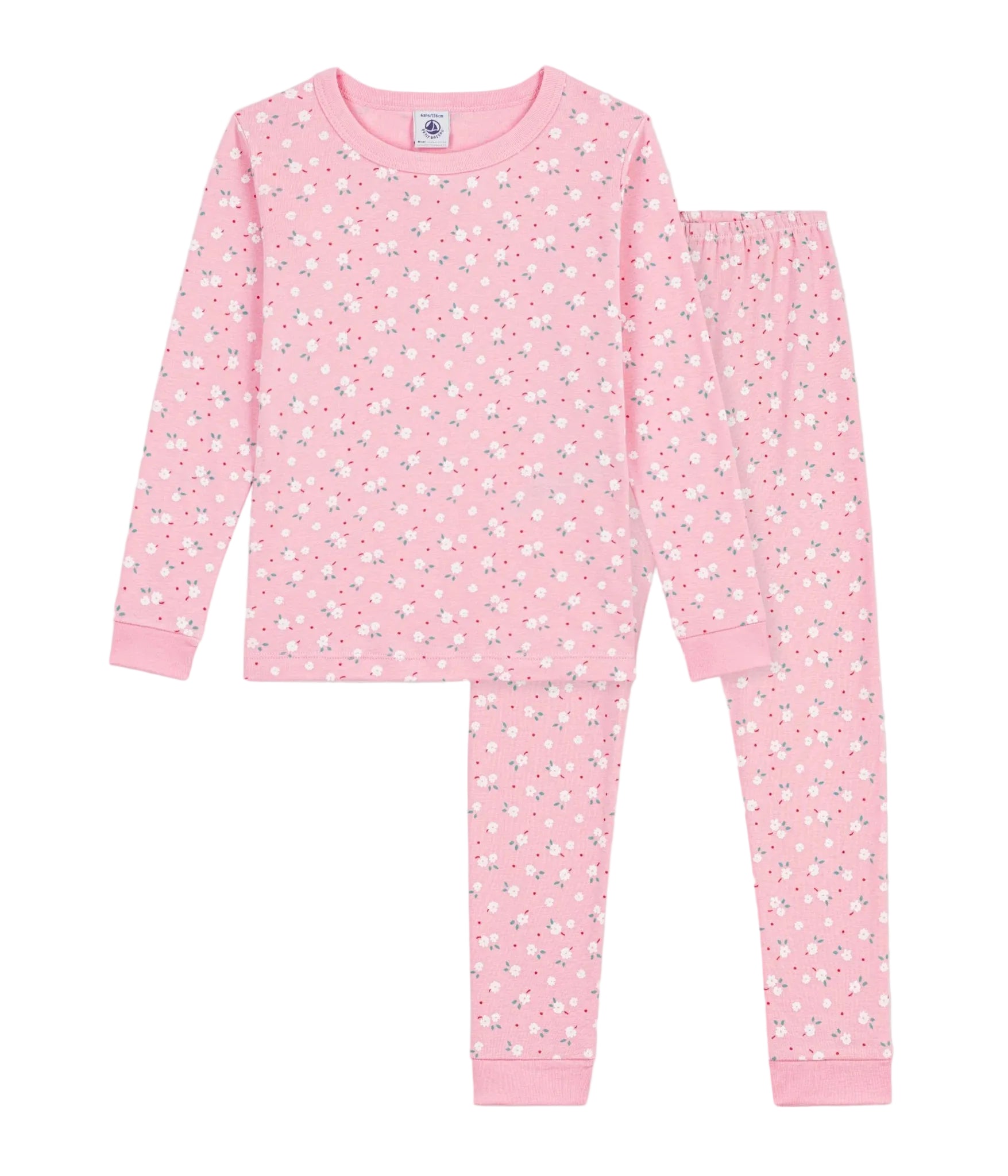 Petit Bateau girls flower print pajamas