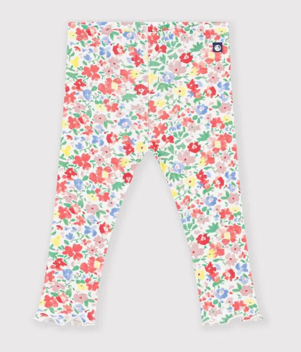 Petit Bateau infant girl floral leggings