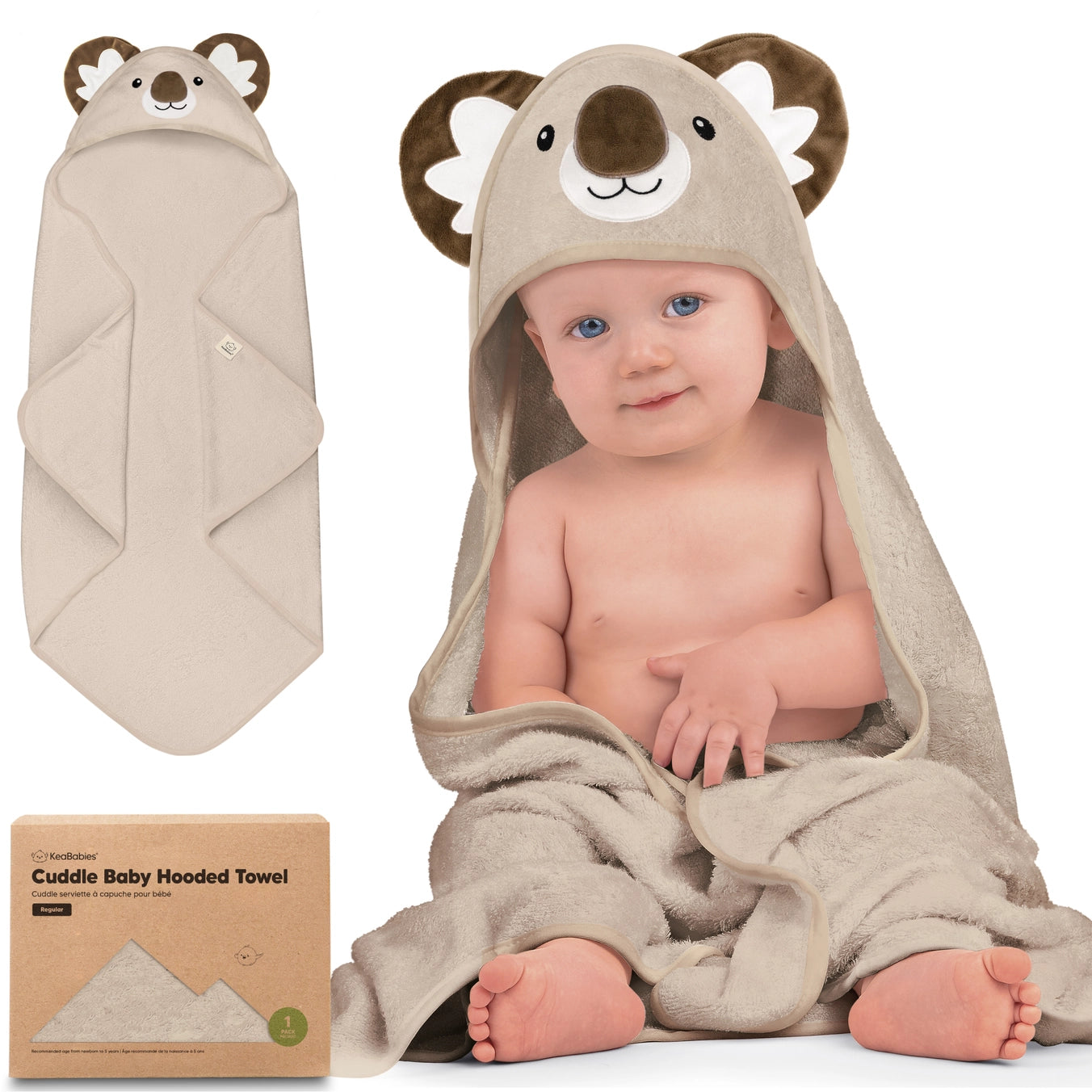 KeaBabies infant & toddler hooded towel