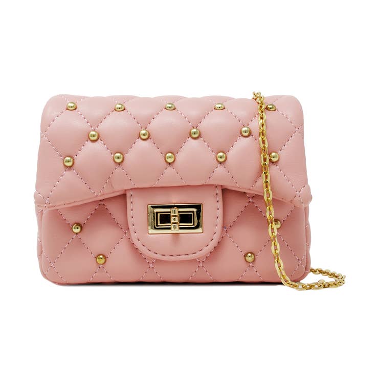 Tiny Treats quilted stud mini bag