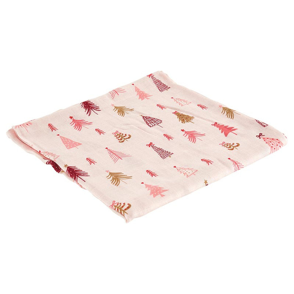 Stephan Baby holiday swaddle with plush rattle