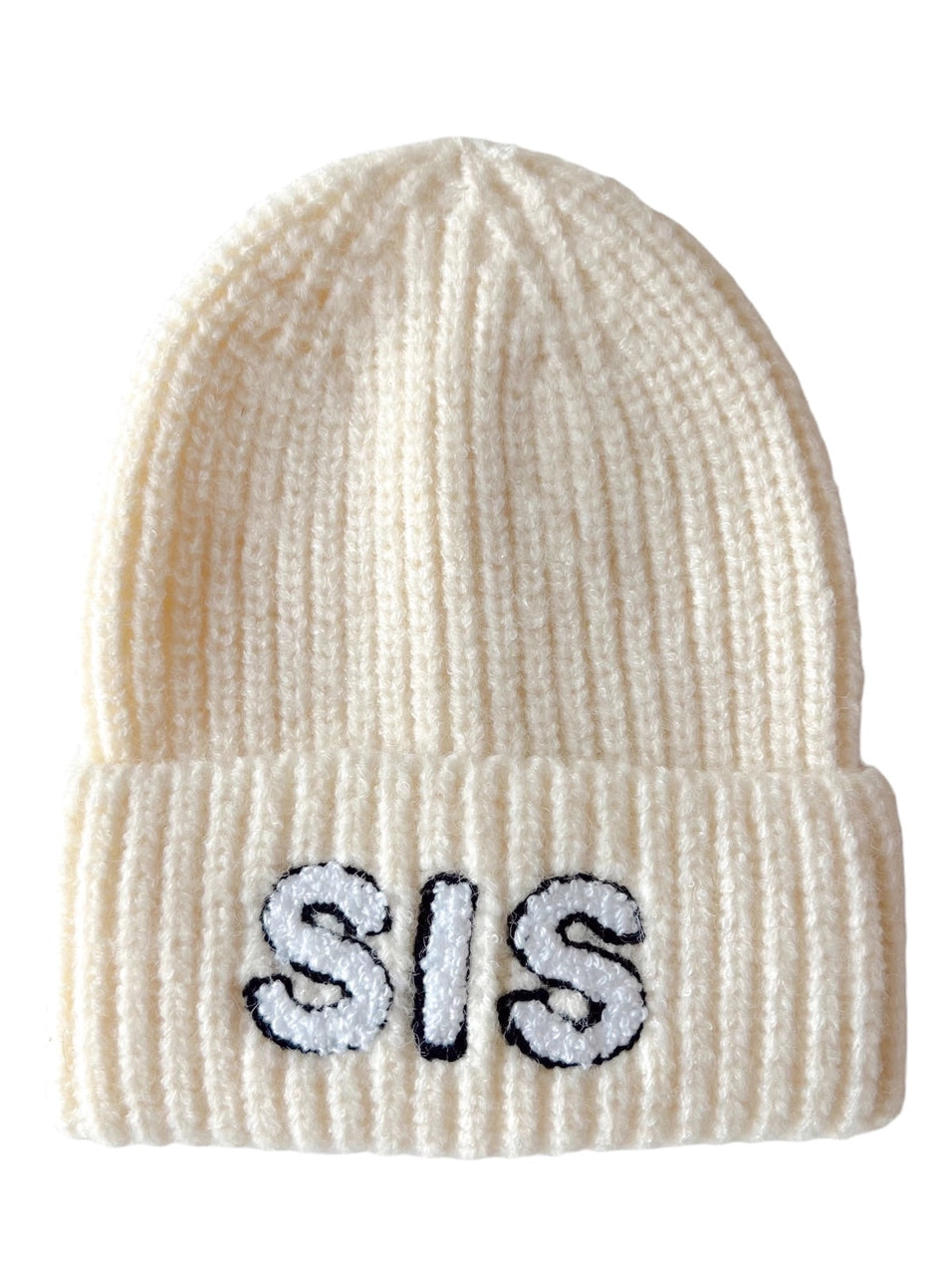 SpearmintLOVE infant & toddler "sis" knit hat