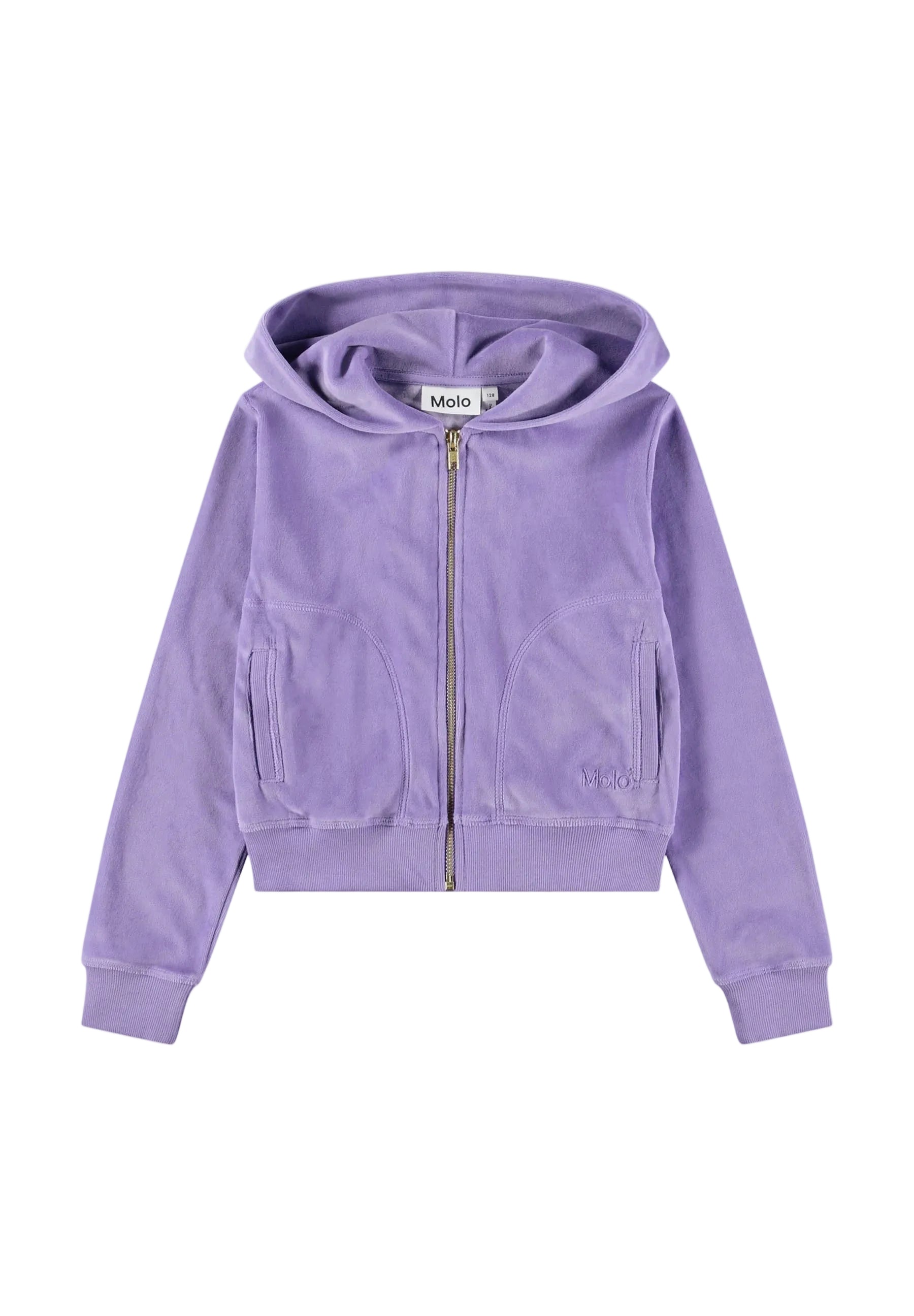 Molo girls milla velour hooded sweatshirt