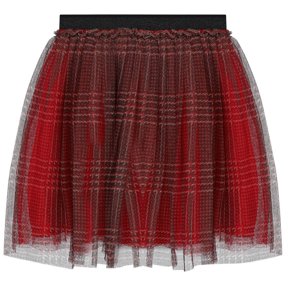 Mayoral girls plaid tulle skirt
