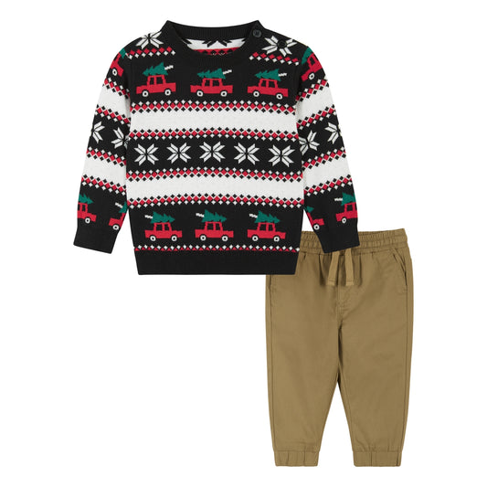 Andy & Evan infant & boys holiday sweater & pants set