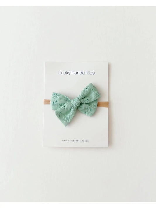 Lucky Panda Kids eyelet bow headband