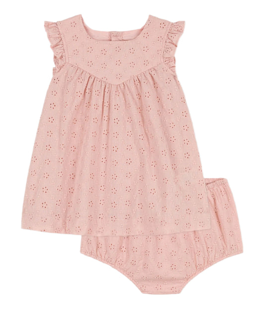 Petit Bateau infant girl eyelet dress