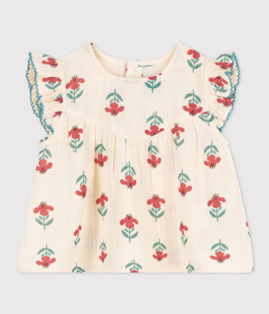 Petit Bateau infant girl sleeveless floral top