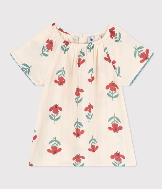 Petit Bateau girls floral cotton gauze blouse