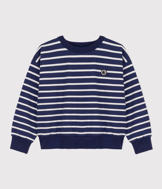 Petit Bateau kids stripe fleece sweatshirt