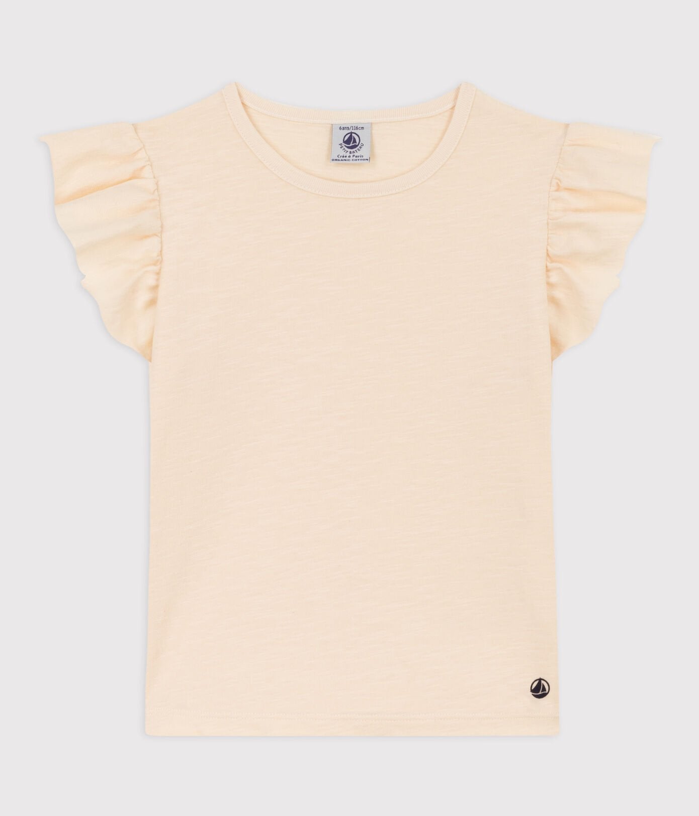 Petit Bateau girls ruffle sleeve tee