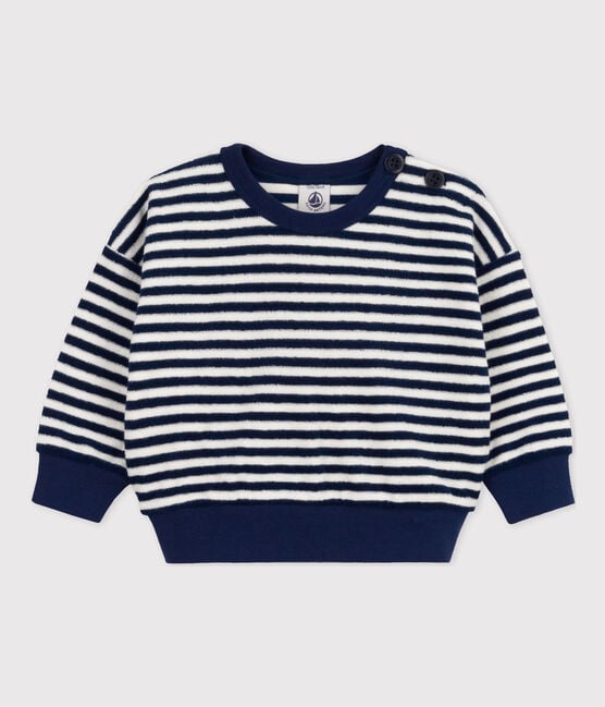 Petit Bateau infant stripe terry sweatshirt