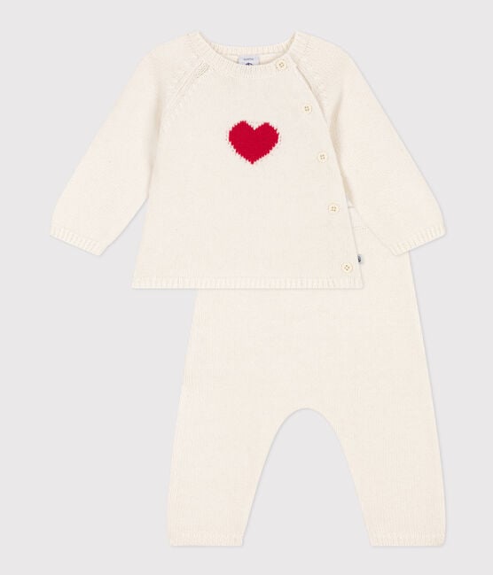 Petit Bateau infant heart knit sweater set
