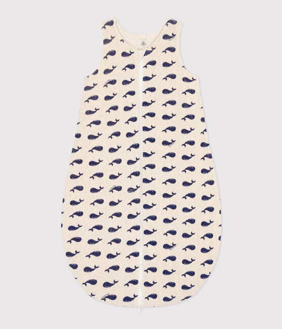 Petit Bateau front zip velour sleepsack