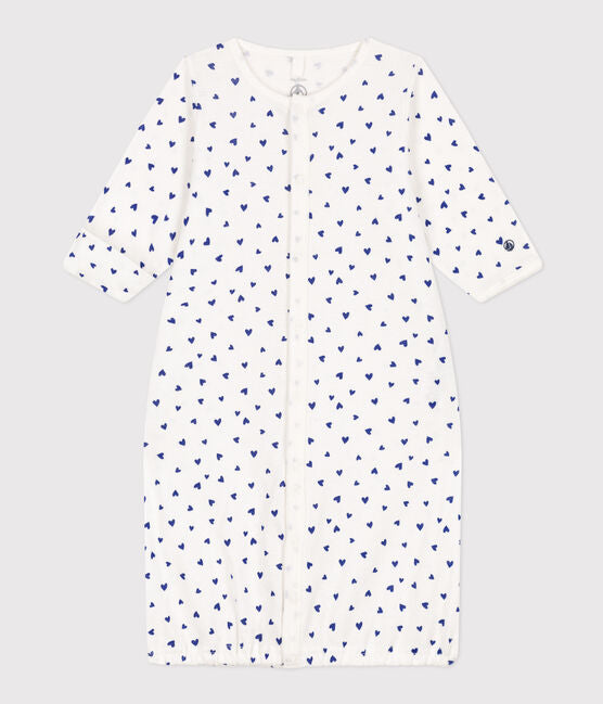 Petit Bateau infant girl heart print converter gown