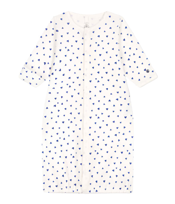 Petit Bateau infant girl heart print converter gown