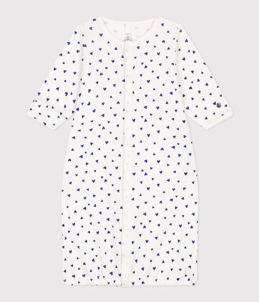 Petit Bateau infant girl heart print converter gown