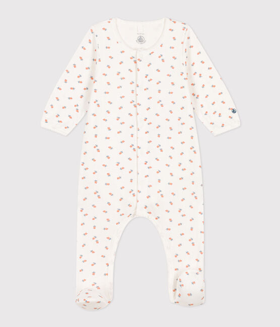 Petit Bateau infant girl floral footie w/ attached onesie
